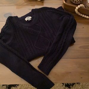 Cable knit navy sweater